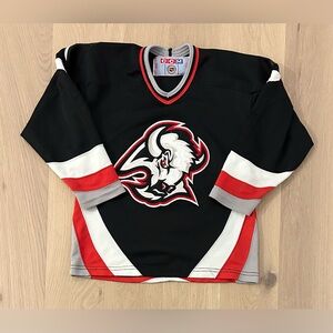 Vintage Youth Buffalo Sabres Goat Head Blank Back NHL Hockey Jersey
